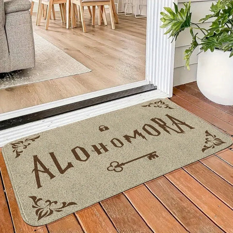 Navak Carpet 1 Stück Fußmatte mit dem Thema „Alohomora Magic Key“, maschinenwaschbar, rutschfester Teppich aus Polyester, modischer und schöner, langlebiger Filzteppich