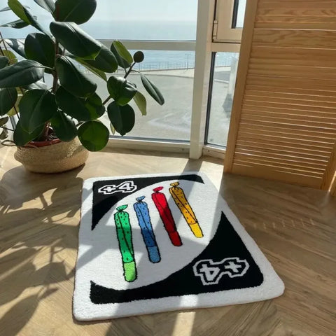 Navak Teppich UNO Reverse Card Back Game Teppich Weiche Fußmatte Verdickte Bodenmatte Badezimmer Anti-Rutsch-Teppich Wohnzimmer Schlafzimmer Nachttisch Fußmatten
