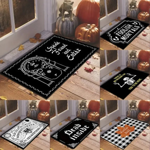 Navak Carpet Scandinavian Gothic Skeleton Floor Mat Entrance Outdoor Rug Absorbent Dirty Resistant Carpet Doormat Machine Washable Bedroom