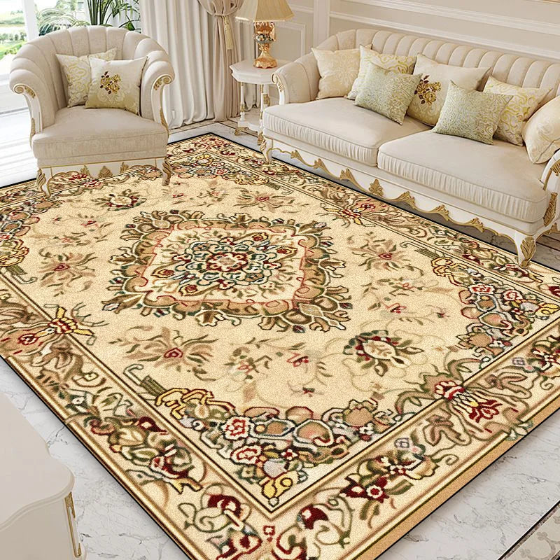 Navak Carpet European Style Home Decoration Rugs Living Room Retro Flower Carpet Hall Sofa Large Area Rug Non-slip Room Doorway Soft Foot Mat