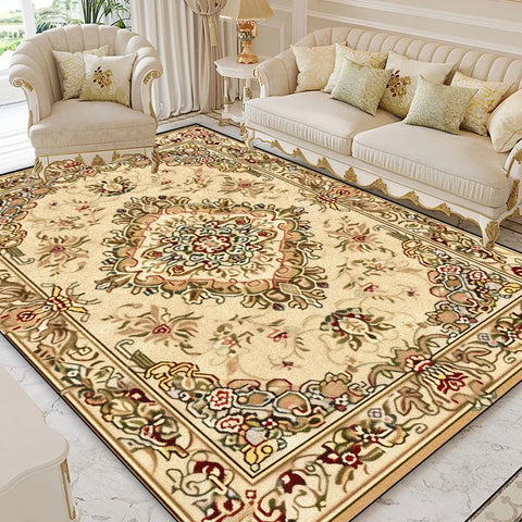 Navak Carpet European Style Home Decoration Rugs Living Room Retro Flower Carpet Hall Sofa Large Area Rug Non-slip Room Doorway Soft Foot Mat