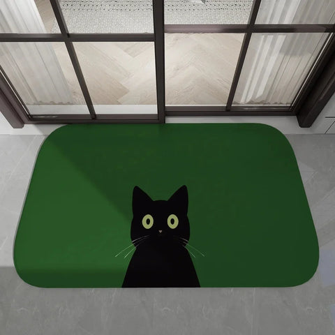 Navak Carpet Daily Picks Disney Dark Cat Welcome Madafakas Bodenmatte, Eingangstürmatte, rechteckig, weiche Badmatte für die Vordertür, für drinnen und draußen
