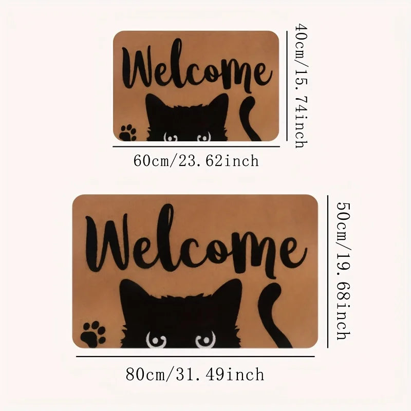Navak Carpet 1 Packung Katzen-Willkommens-Fußmatten, lustige Katzenmatten für drinnen und draußen, für Eingangsbereich, Veranda, Katzenliebhaber, Frühling/Sommer, Einweihungsgeschenk