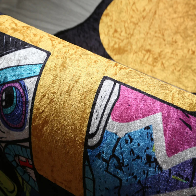 Navak Teppich, unregelmäßiger Cartoon-Bearbricks-Teppich, mehrfarbig, Gewaltbär-Teppich für Schlafzimmer, Nachttisch, rutschfest, modisch, für Zuhause, Bodenmatte