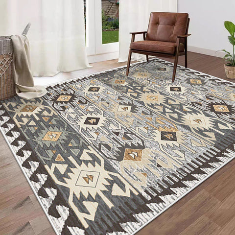 Navak Carpet Boho Style Moroccan Geometric Area Rug for Living Room Plush High-Pile Floor Mat Non-Slip Large Size