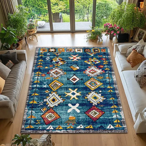 Navak Teppich Persischer Retro-Stil Teppich Marokkanischer Freizeitteppich Teppiche für Wohnzimmer Wohnzimmerdekoration Waschraum Bodenmatte Teppiche