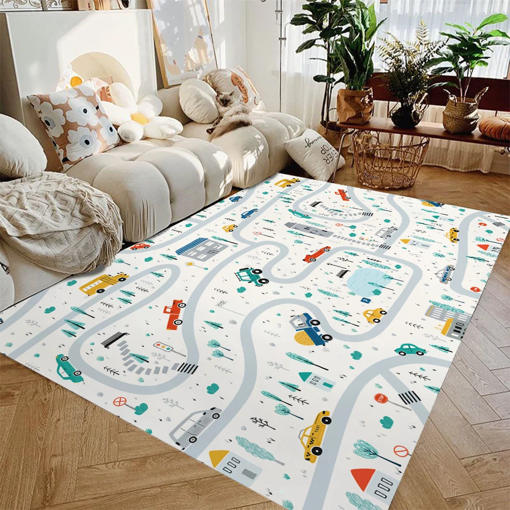 Navak Teppich Kinder Spielmatte, rutschfeste Flanell-Teppiche für Kinderzimmer, Zuhause, Wohnzimmer, Schlafzimmer, Küche, Teppich, maschinenwaschbare Bodenmatte