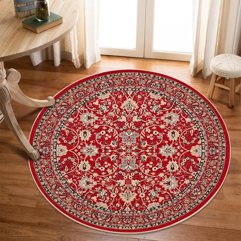 Navak Carpet Vikama Crystal round boho living room carpet ethnic style full cover bedroom study floor mat home rocking chair non-slip carpet