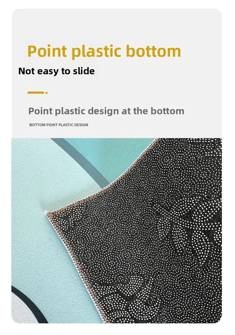 Navak Carpet Ein runder, leicht zu reinigender Teppich mit ägyptischem Bastet-Katzen-Design, geeignet für Wohnräume, Schlafzimmer, Wohnzimmer, Kit