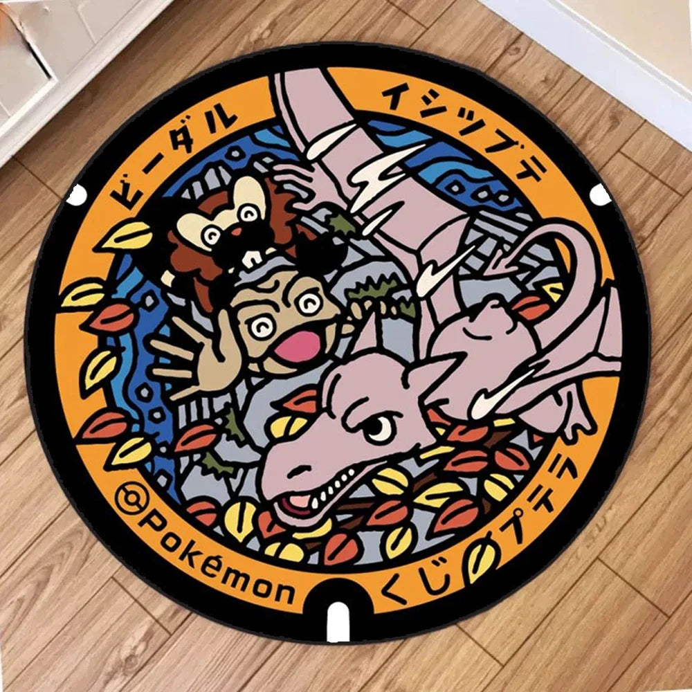 Navak Carpet NEU Tägliche Auswahl Kawaii Pokemon Teppich für Wohnzimmer Dekor Lounge Balkon Sofa Matte Schlafzimmer Weicher Teppich Drehstuhl Matte Kinder Geschenk