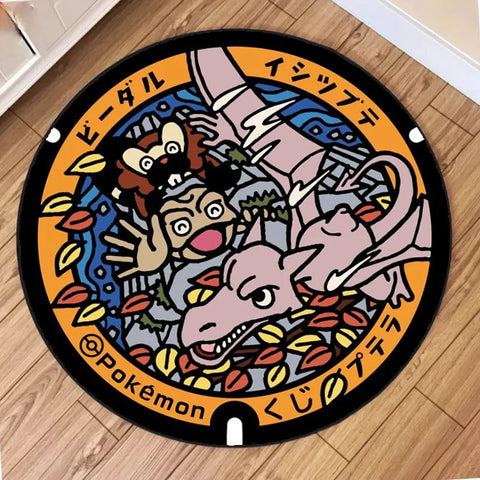 Navak Carpet NEU Tägliche Auswahl Kawaii Pokemon Teppich für Wohnzimmer Dekor Lounge Balkon Sofa Matte Schlafzimmer Weicher Teppich Drehstuhl Matte Kinder Geschenk