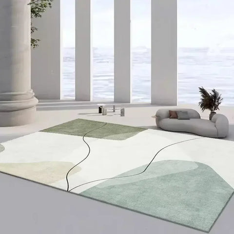 Navak Carpet Japanese Minimalist Carpet for Living Room Green 200x300 Large Area Rugs Decor Bedroom Soft Elastic Outdoor Floor Mats Washable