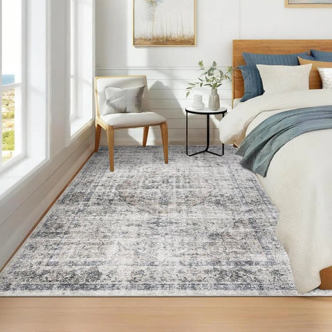 Navak Carpet Washable Area Rug Stain-Resistant Throw Rug Indoor Carpet with Non-Slip Backing Foldable Floor Cover for Living Room, Bedroom