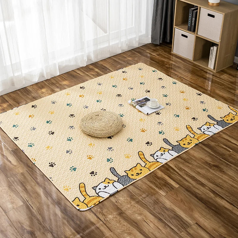 Navak Teppich-Fußmatten Dicke Baumwollkissen Baby-Krabbelteppiche Kinderzimmer Schlafzimmer Nickerchenmatte Kinderspielteppich Wohnzimmer Kindersitzunterlage
